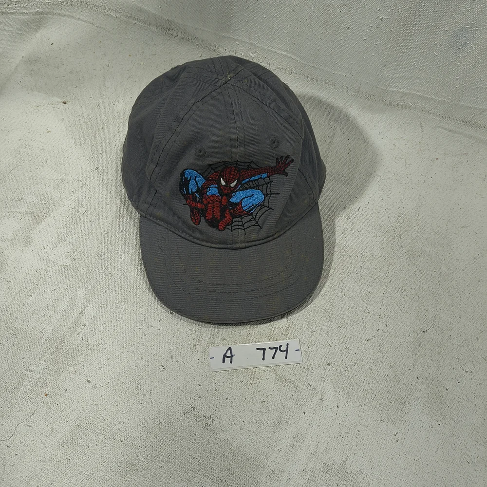 Marvel Spider-Man Kids Distressed Adjustable Cap - Dark Gray and Blue